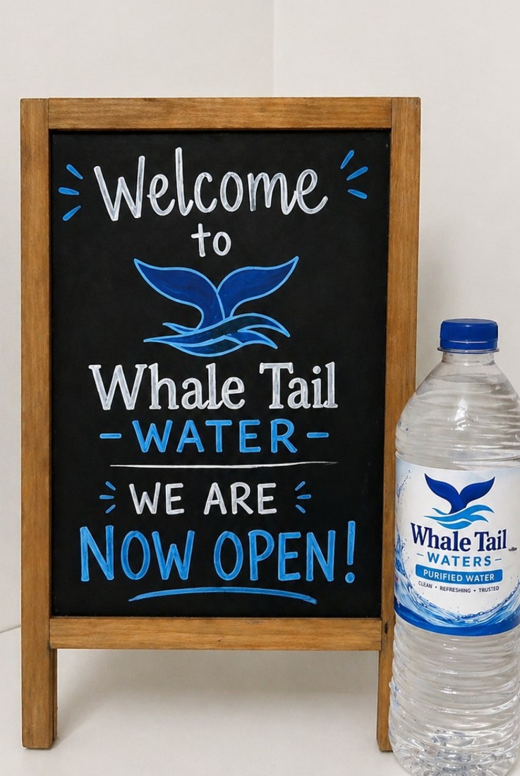 Whale Tail Waters bottled water